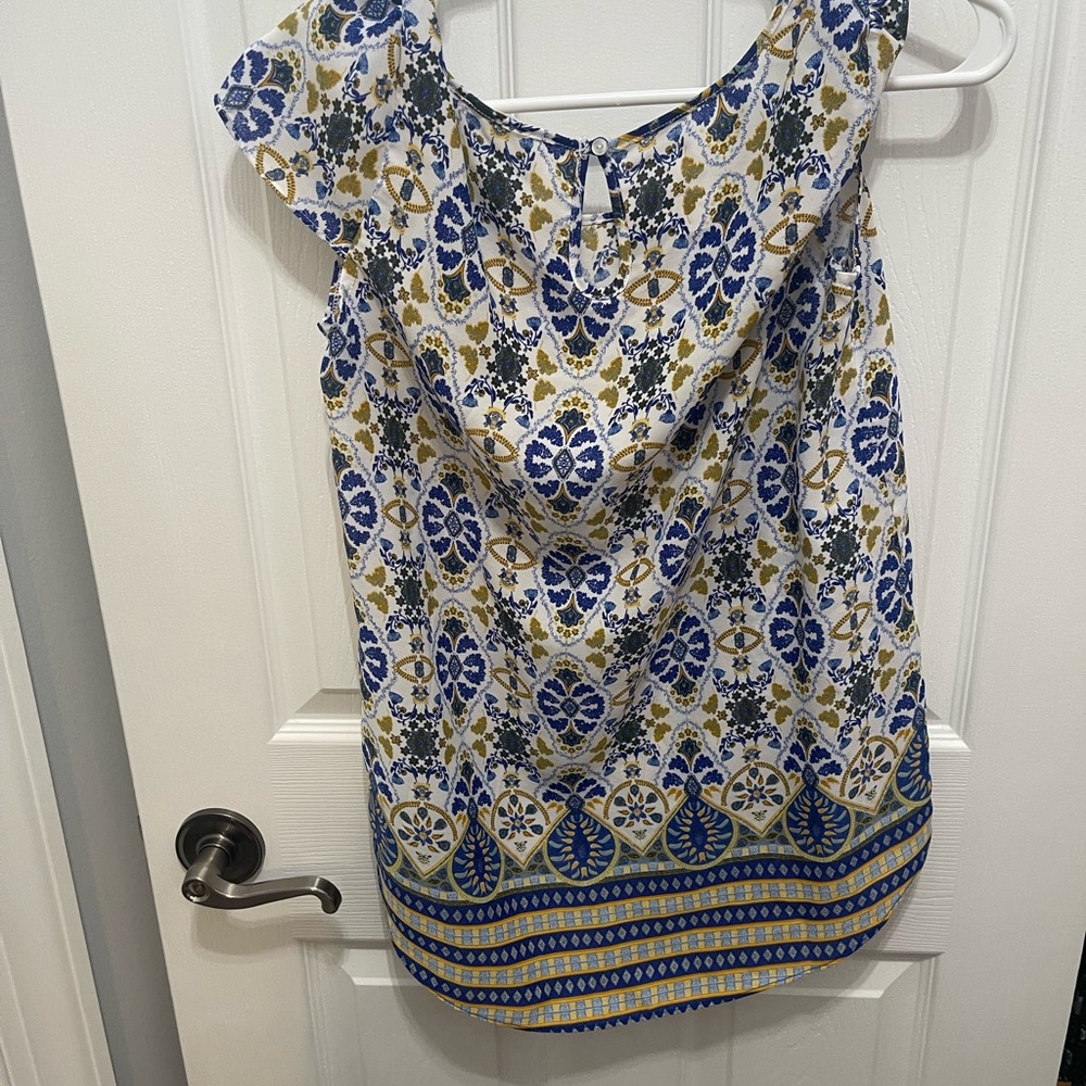 Pink Rose Multicolor Patterned Blouse - Picture 9 of 10